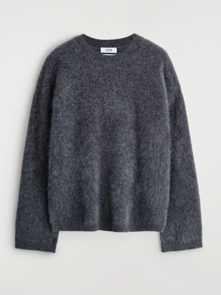 Cos Brushed-Cashmere Crewneck Sweater